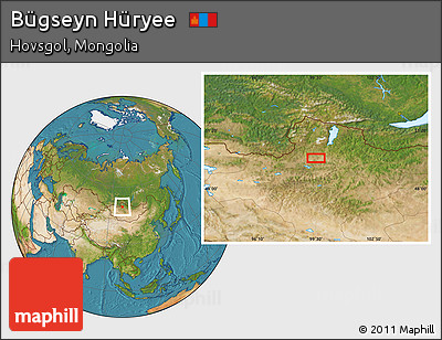 Satellite Location Map of Bügseyn Hüryee