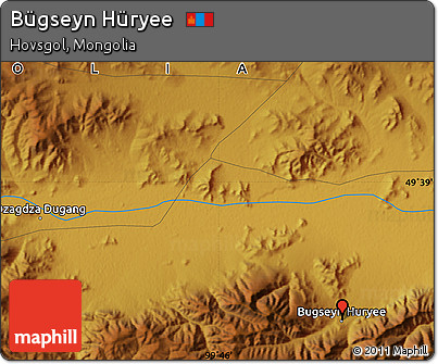 Physical Map of Bügseyn Hüryee