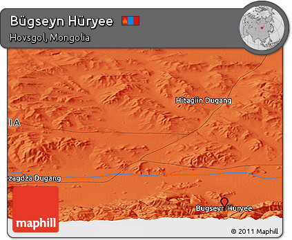 Political Panoramic Map of Bügseyn Hüryee