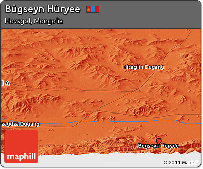 Political Panoramic Map of Bügseyn Hüryee