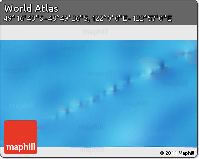 Physical 3D Map of the Area around 49° 3' 5" S, 122° 28' 29" E