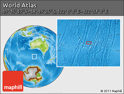 Physical Location Map of the Area around 49° 3' 5" S, 122° 28' 29" E