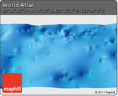 Physical 3D Map of the Area around 49° 3' 5" S, 124° 10' 30" E