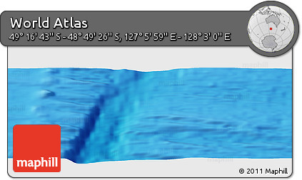 Physical Panoramic Map of the Area around 49° 3' 5" S, 127° 34' 30" E