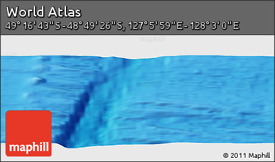 Physical Panoramic Map of the Area around 49° 3' 5" S, 127° 34' 30" E