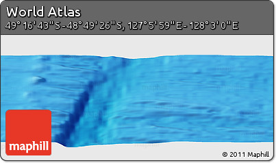 Physical Panoramic Map of the Area around 49° 3' 5" S, 127° 34' 30" E