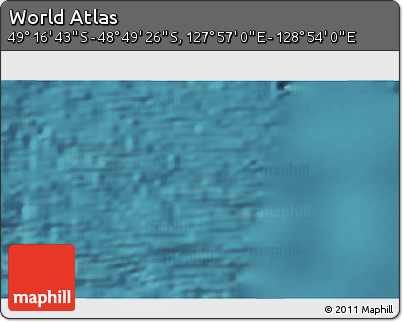 Satellite 3D Map of the Area around 49° 3' 5" S, 128° 25' 30" E