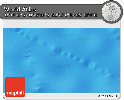 Physical 3D Map of the Area around 49° 3' 5" S, 129° 16' 30" E