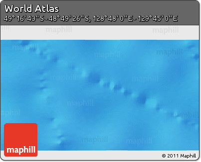 Physical 3D Map of the Area around 49° 3' 5" S, 129° 16' 30" E