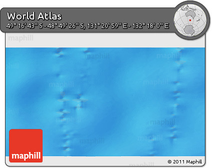 Physical 3D Map of the Area around 49° 3' 5" S, 131° 49' 29" E
