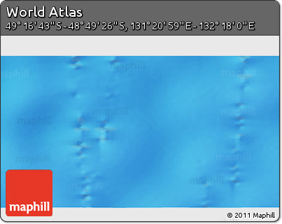 Physical 3D Map of the Area around 49° 3' 5" S, 131° 49' 29" E