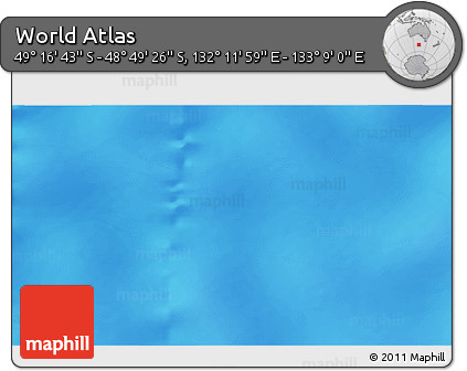 Physical 3D Map of the Area around 49° 3' 5" S, 132° 40' 30" E