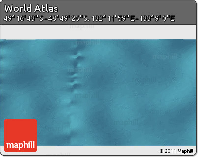 Satellite 3D Map of the Area around 49° 3' 5" S, 132° 40' 30" E