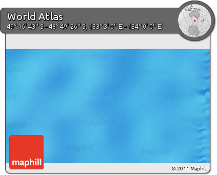 Physical 3D Map of the Area around 49° 3' 5" S, 133° 31' 30" E