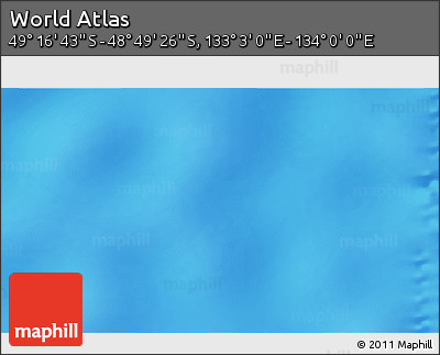 Physical 3D Map of the Area around 49° 3' 5" S, 133° 31' 30" E