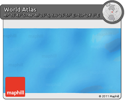 Physical 3D Map of the Area around 49° 3' 5" S, 136° 55' 30" E