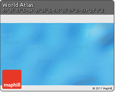 Physical 3D Map of the Area around 49° 3' 5" S, 136° 55' 30" E