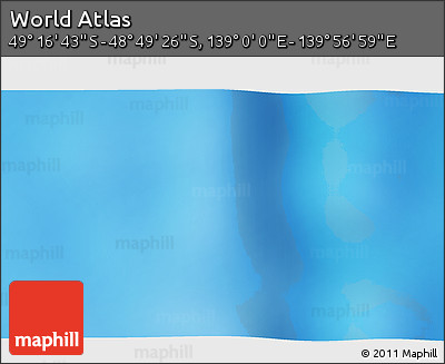 Physical 3D Map of the Area around 49° 3' 5" S, 139° 28' 29" E