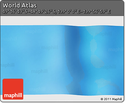 Physical 3D Map of the Area around 49° 3' 5" S, 139° 28' 29" E
