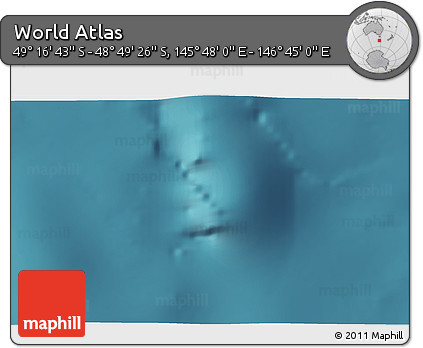 Satellite 3D Map of the Area around 49° 3' 5" S, 146° 16' 30" E
