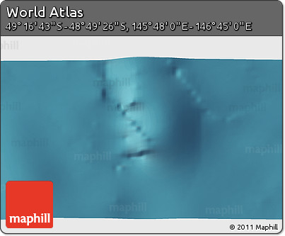 Satellite 3D Map of the Area around 49° 3' 5" S, 146° 16' 30" E