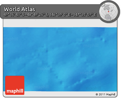 Physical 3D Map of the Area around 49° 3' 5" S, 147° 7' 30" E