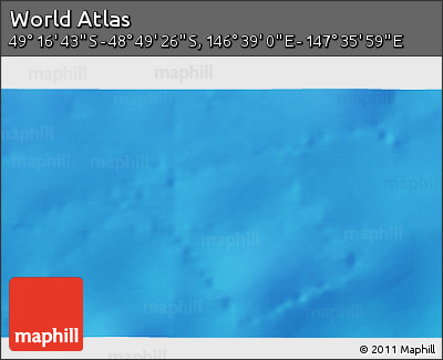 Physical 3D Map of the Area around 49° 3' 5" S, 147° 7' 30" E
