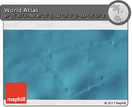 Satellite 3D Map of the Area around 49° 3' 5" S, 147° 7' 30" E