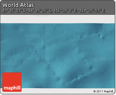 Satellite 3D Map of the Area around 49° 3' 5" S, 147° 7' 30" E