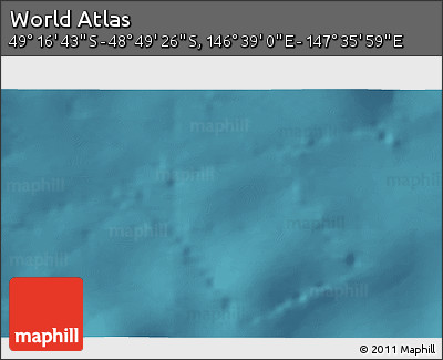 Satellite 3D Map of the Area around 49° 3' 5" S, 147° 7' 30" E