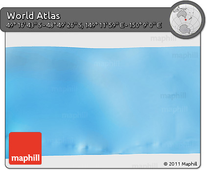 Physical 3D Map of the Area around 49° 3' 5" S, 149° 40' 30" E