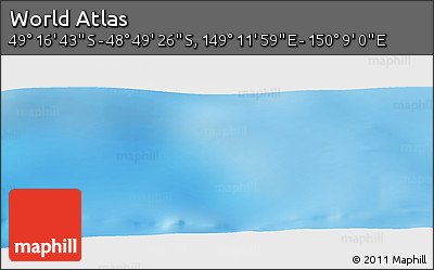 Physical Panoramic Map of the Area around 49° 3' 5" S, 149° 40' 30" E