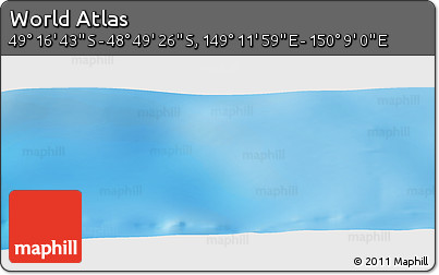 Physical Panoramic Map of the Area around 49° 3' 5" S, 149° 40' 30" E