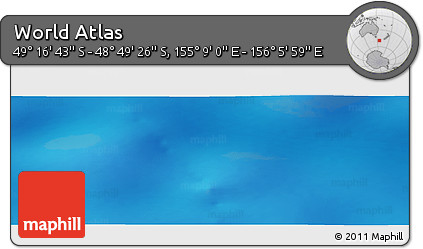 Physical Panoramic Map of the Area around 49° 3' 5" S, 155° 37' 30" E