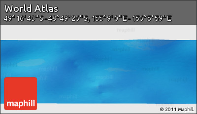Physical Panoramic Map of the Area around 49° 3' 5" S, 155° 37' 30" E
