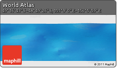 Physical Panoramic Map of the Area around 49° 3' 5" S, 155° 37' 30" E