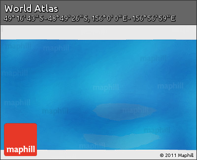 Physical 3D Map of the Area around 49° 3' 5" S, 156° 28' 29" E