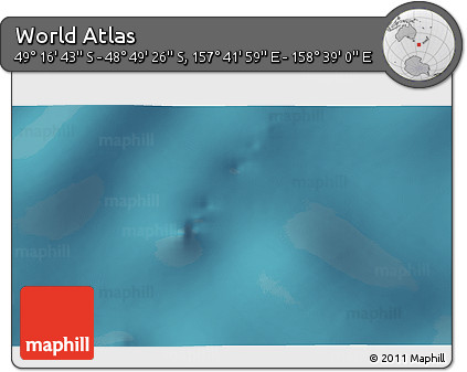 Satellite 3D Map of the Area around 49° 3' 5" S, 158° 10' 30" E