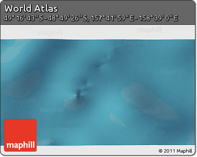 Satellite 3D Map of the Area around 49° 3' 5" S, 158° 10' 30" E
