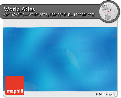 Physical 3D Map of the Area around 49° 3' 5" S, 159° 1' 30" E