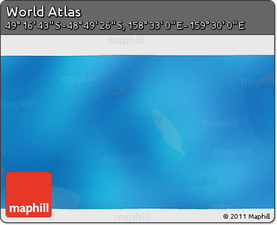 Physical 3D Map of the Area around 49° 3' 5" S, 159° 1' 30" E