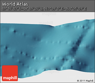 Satellite 3D Map of the Area around 49° 3' 5" S, 164° 7' 30" E