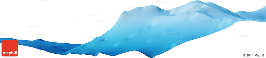 Shaded Relief Horizon Map of the Area around 49° 3' 5" S, 164° 7' 30" E