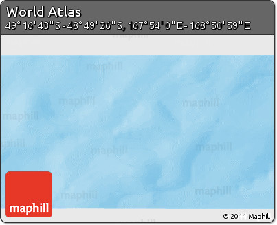 Physical 3D Map of the Area around 49° 3' 5" S, 168° 22' 30" E