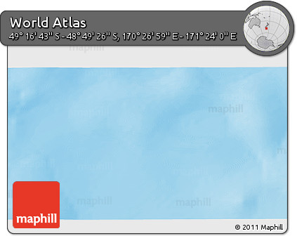 Shaded Relief 3D Map of the Area around 49° 3' 5" S, 170° 55' 30" E