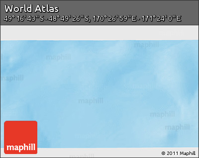 Shaded Relief 3D Map of the Area around 49° 3' 5" S, 170° 55' 30" E