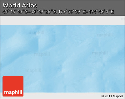 Physical 3D Map of the Area around 49° 3' 5" S, 174° 19' 29" E