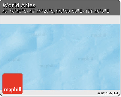 Physical 3D Map of the Area around 49° 3' 5" S, 174° 19' 29" E