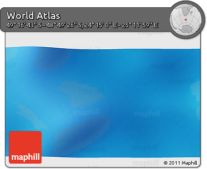 Physical 3D Map of the Area around 49° 3' 5" S, 24° 43' 30" E