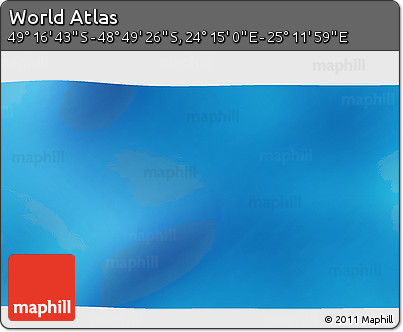 Physical 3D Map of the Area around 49° 3' 5" S, 24° 43' 30" E